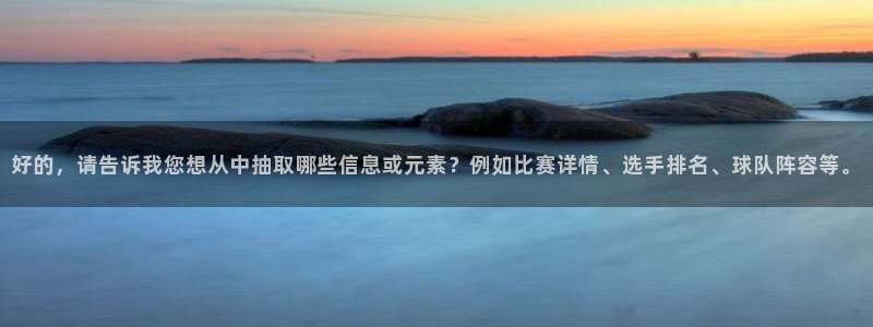 好的，请告诉我您想从中抽取哪些信息或元素？例如比赛详情、选手排名、球队阵容等。
