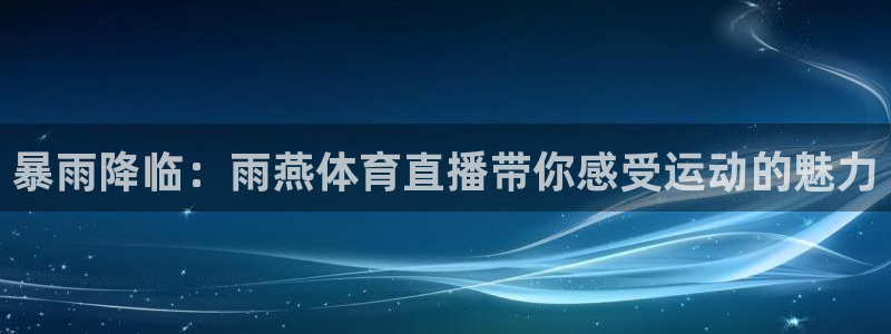 暴雨降临：雨燕体育直播带你感受运动的魅力